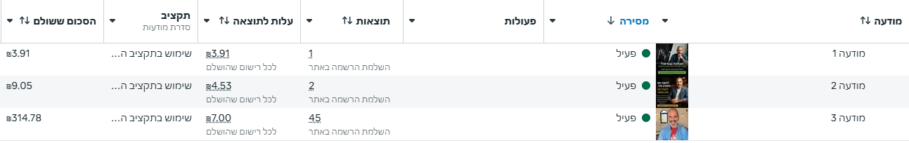 תוצאות קמפיין